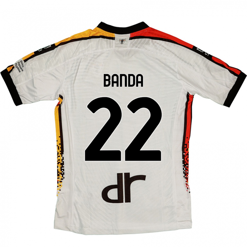 Hombre Camiseta Lameck Banda #22 Blanco Negro 2ª Equipación 2024/25 La Camisa Argentina