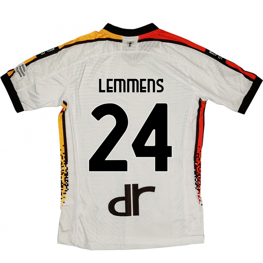 Hombre Camiseta Mats Lemmens #24 Blanco Negro 2ª Equipación 2024/25 La Camisa Argentina