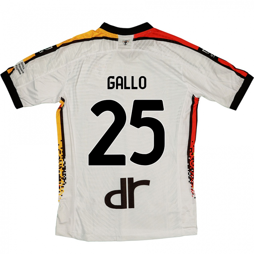 Hombre Camiseta Antonino Gallo #25 Blanco Negro 2ª Equipación 2024/25 La Camisa Argentina