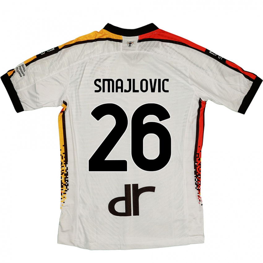 Hombre Camiseta Zinedin Smajlovic #26 Blanco Negro 2ª Equipación 2024/25 La Camisa Argentina