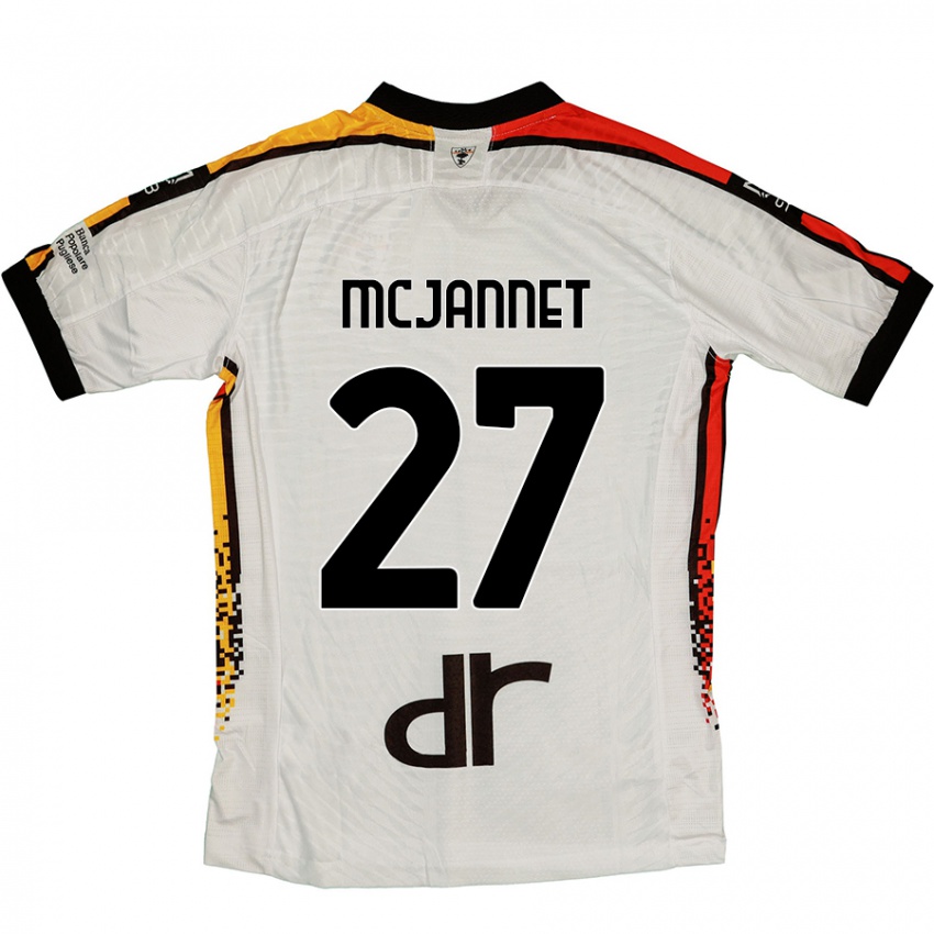 Hombre Camiseta Ed Mcjannet #27 Blanco Negro 2ª Equipación 2024/25 La Camisa Argentina