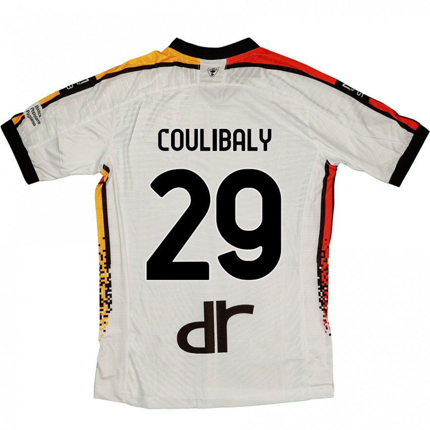 Hombre Camiseta Lassana Coulibaly #29 Blanco Negro 2ª Equipación 2024/25 La Camisa Argentina