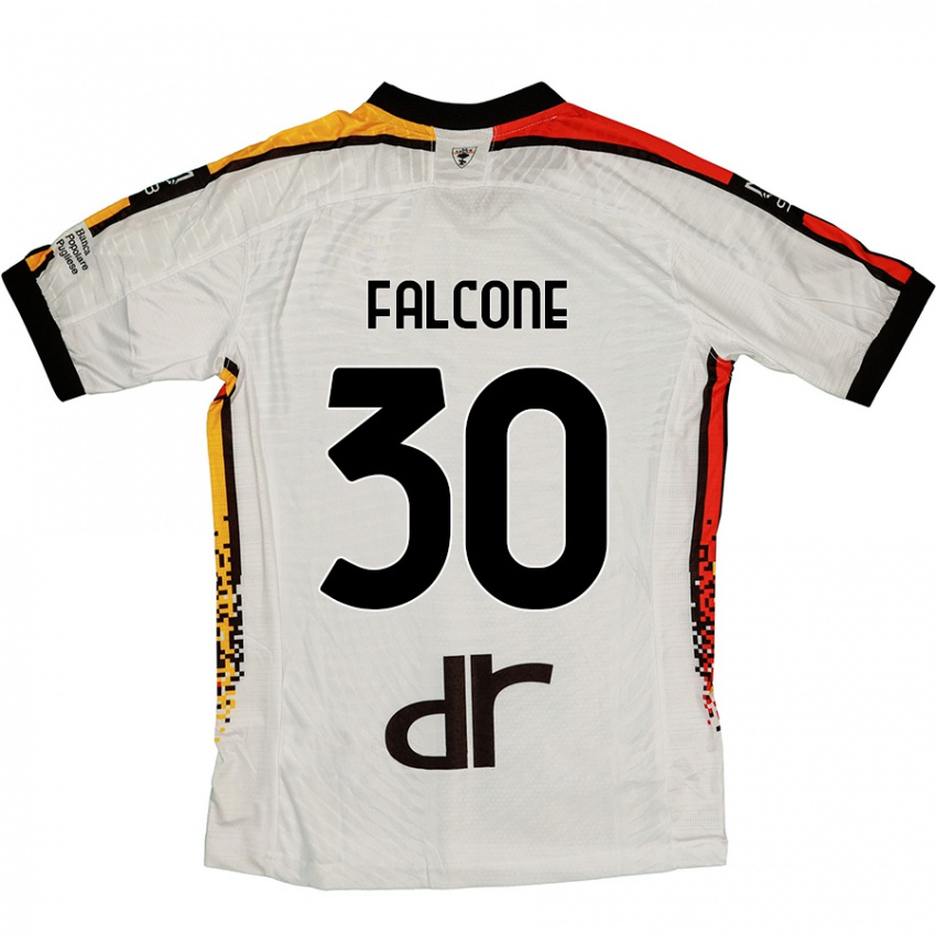 Hombre Camiseta Wladimiro Falcone #30 Blanco Negro 2ª Equipación 2024/25 La Camisa Argentina