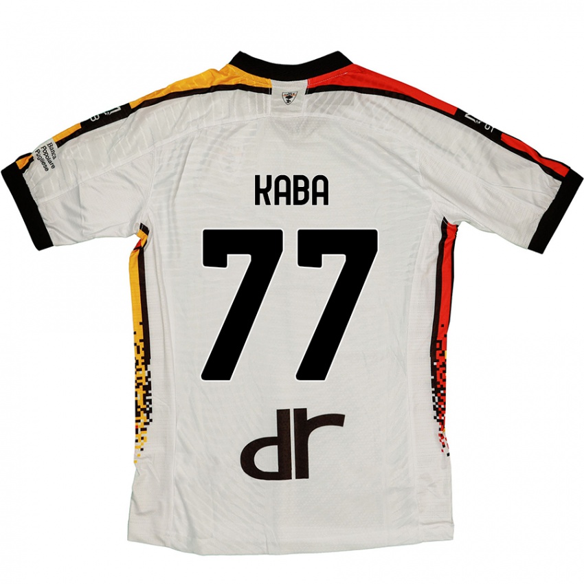 Hombre Camiseta Mohamed Kaba #77 Blanco Negro 2ª Equipación 2024/25 La Camisa Argentina