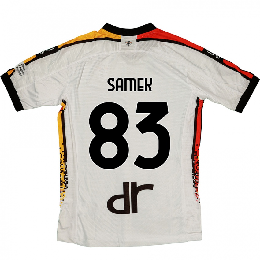 Hombre Camiseta Daniel Samek #83 Blanco Negro 2ª Equipación 2024/25 La Camisa Argentina