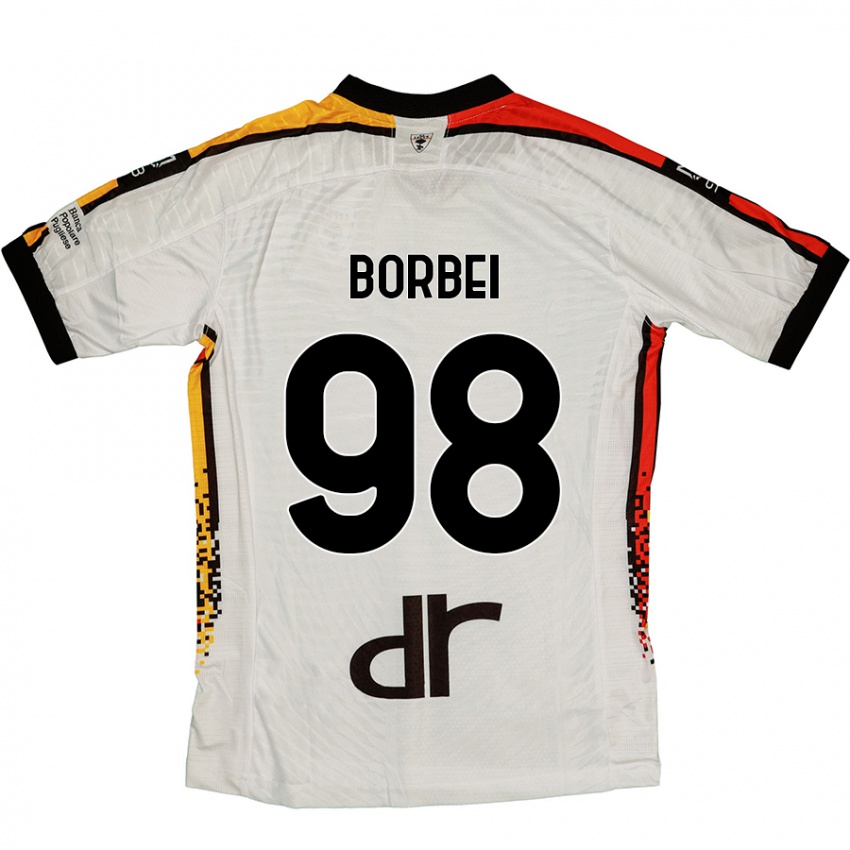 Hombre Camiseta Alexandru Borbei #98 Blanco Negro 2ª Equipación 2024/25 La Camisa Argentina