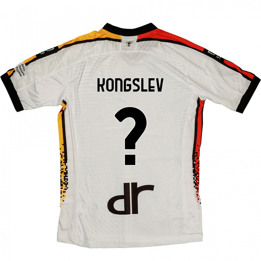 Hombre Camiseta Frederik Kongslev #0 Blanco Negro 2ª Equipación 2024/25 La Camisa Argentina