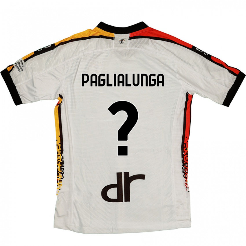 Hombre Camiseta Robert Paglialunga #0 Blanco Negro 2ª Equipación 2024/25 La Camisa Argentina