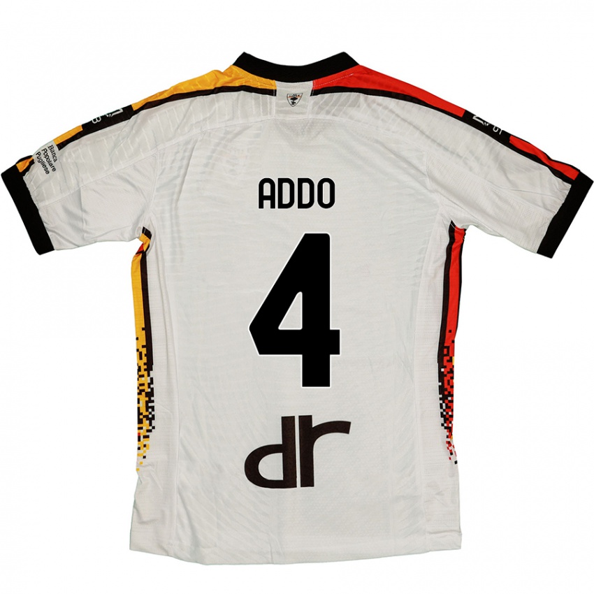 Hombre Camiseta Vernon Addo #4 Blanco Negro 2ª Equipación 2024/25 La Camisa Argentina