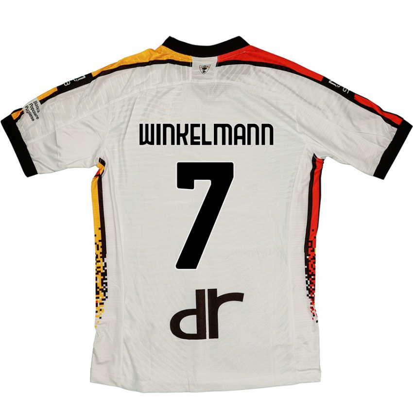 Hombre Camiseta Till Winkelmann #7 Blanco Negro 2ª Equipación 2024/25 La Camisa Argentina