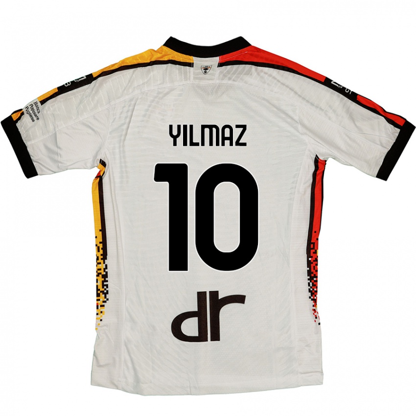 Hombre Camiseta Enes Yilmaz #10 Blanco Negro 2ª Equipación 2024/25 La Camisa Argentina