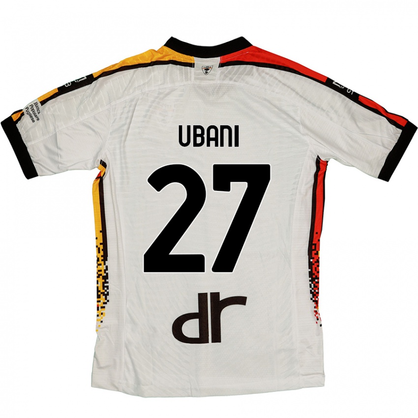 Hombre Camiseta Marlon Ubani #27 Blanco Negro 2ª Equipación 2024/25 La Camisa Argentina