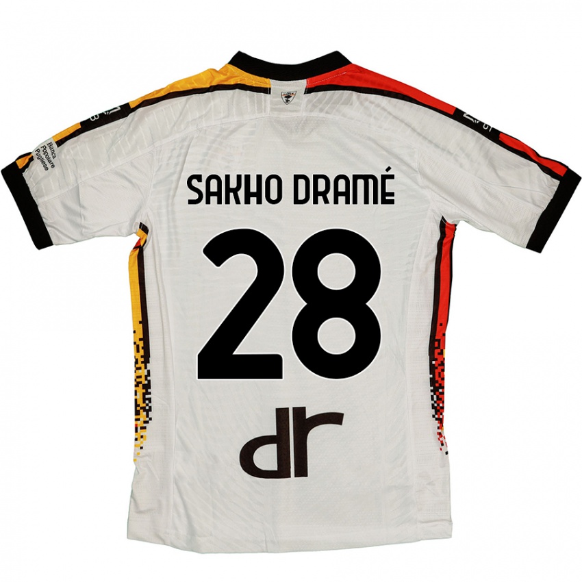 Hombre Camiseta Samba Sakho Dramé #28 Blanco Negro 2ª Equipación 2024/25 La Camisa Argentina