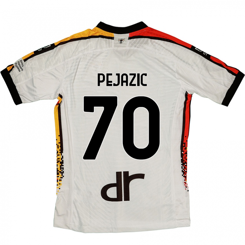 Hombre Camiseta Mario Pejazic #70 Blanco Negro 2ª Equipación 2024/25 La Camisa Argentina