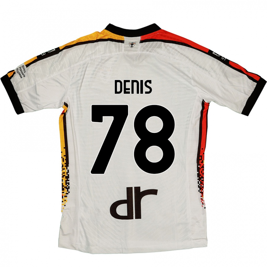 Hombre Camiseta Max Denis #78 Blanco Negro 2ª Equipación 2024/25 La Camisa Argentina