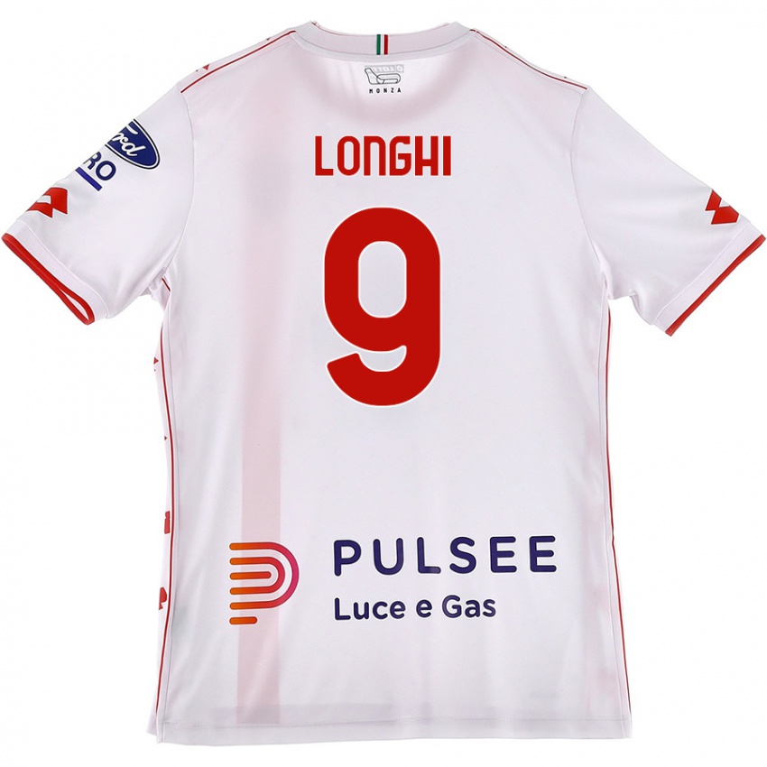 Hombre Camiseta Jordan Longhi #9 Blanco Rojo 2ª Equipación 2024/25 La Camisa Argentina