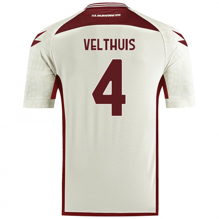 Hombre Camiseta Tijs Velthuis #4 Color Crema 2ª Equipación 2024/25 La Camisa Argentina