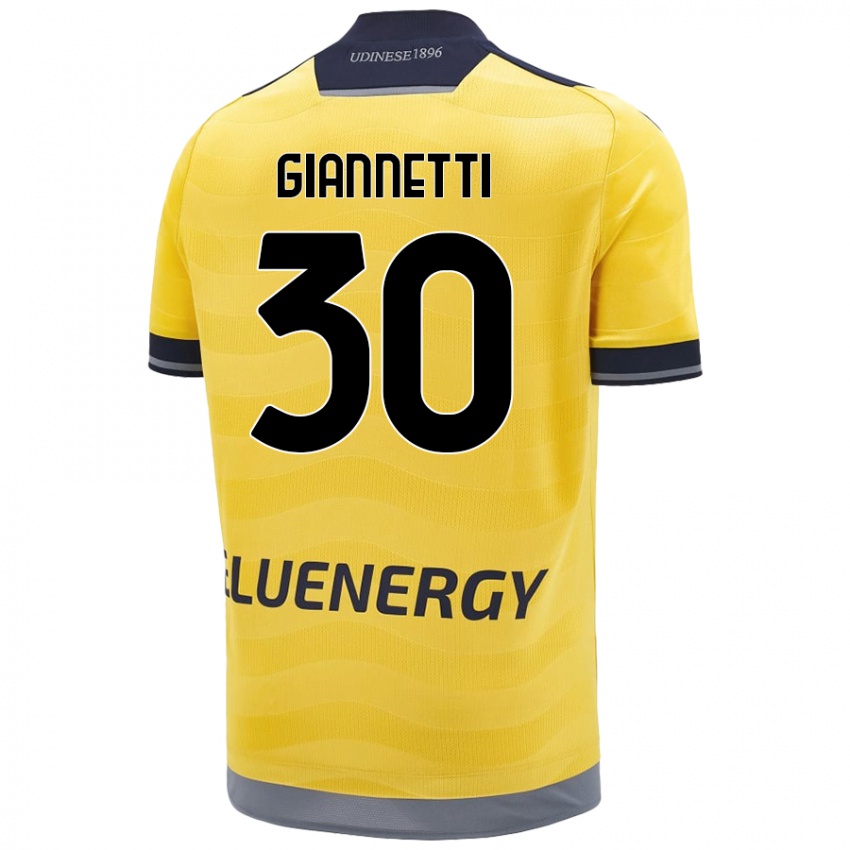 Hombre Camiseta Lautaro Giannetti #30 Dorado 2ª Equipación 2024/25 La Camisa Argentina