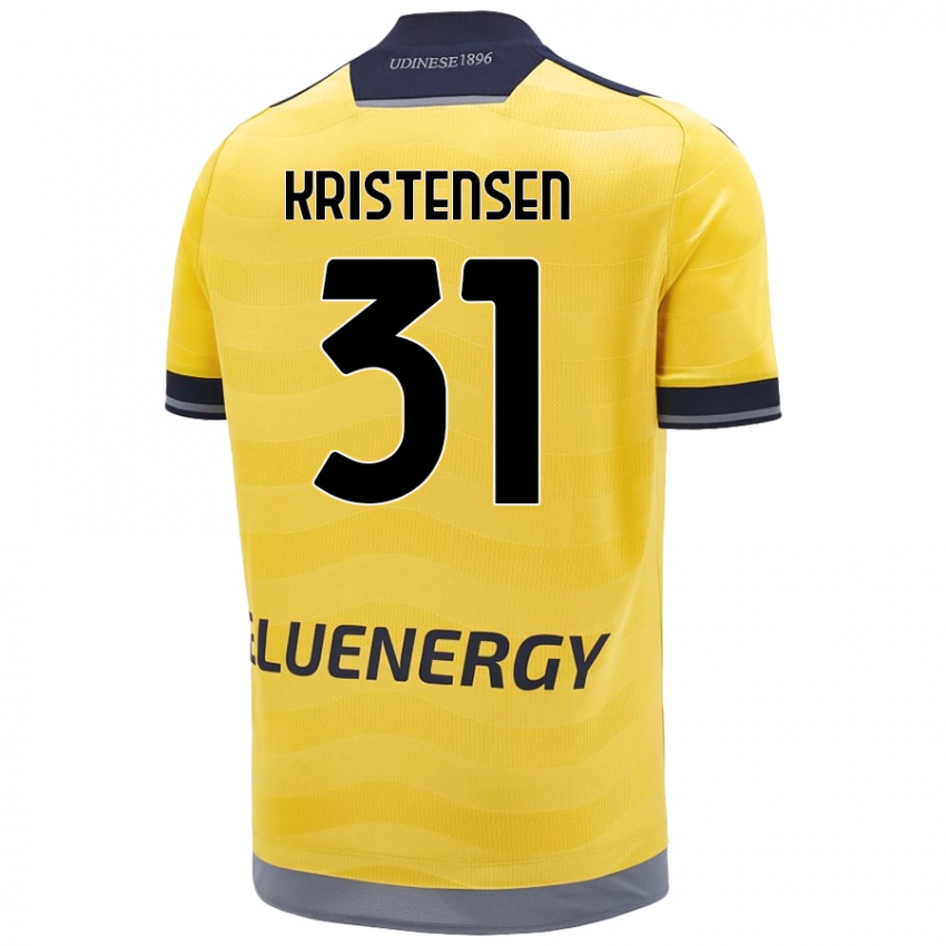 Hombre Camiseta Thomas Kristensen #31 Dorado 2ª Equipación 2024/25 La Camisa Argentina