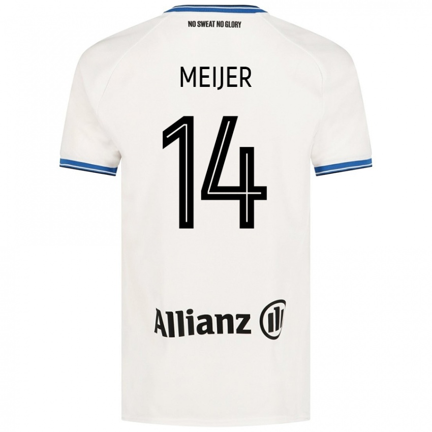 Hombre Camiseta Bjorn Meijer #14 Blanco 2ª Equipación 2024/25 La Camisa Argentina