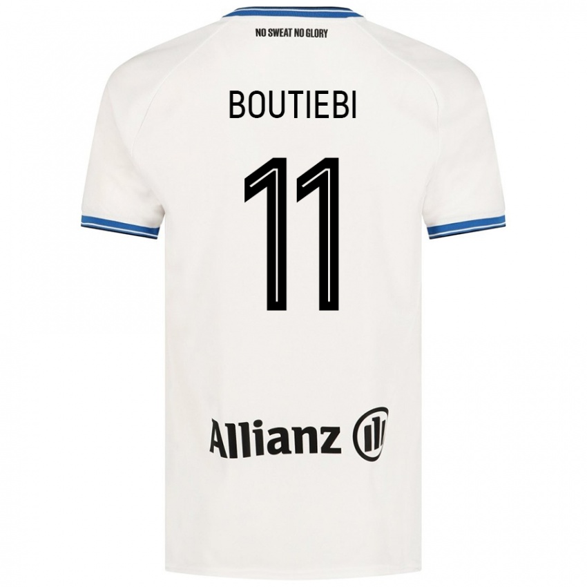 Hombre Camiseta Rania Boutiebi #11 Blanco 2ª Equipación 2024/25 La Camisa Argentina