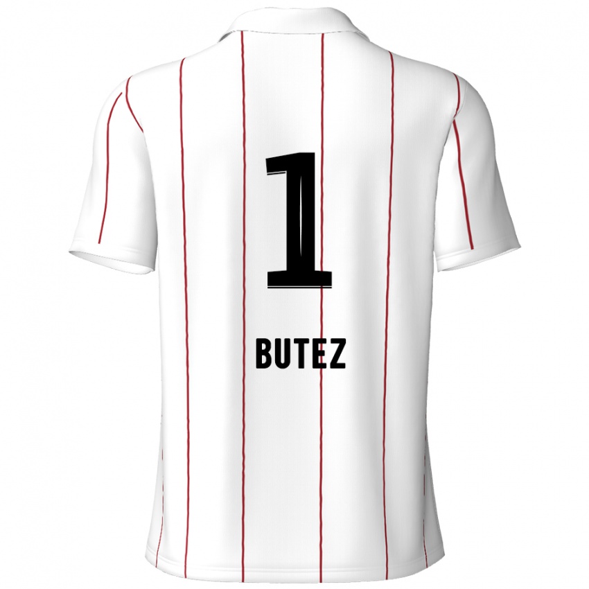 Hombre Camiseta Jean Butez #1 Blanco Negro 2ª Equipación 2024/25 La Camisa Argentina