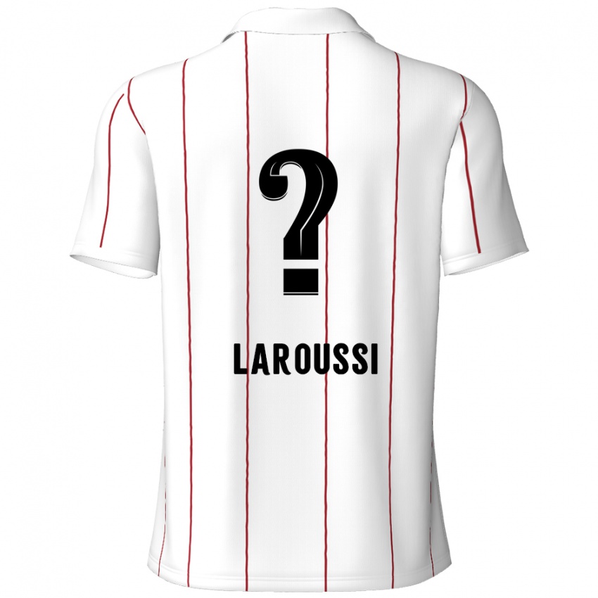 Hombre Camiseta Nizar Laroussi #0 Blanco Negro 2ª Equipación 2024/25 La Camisa Argentina