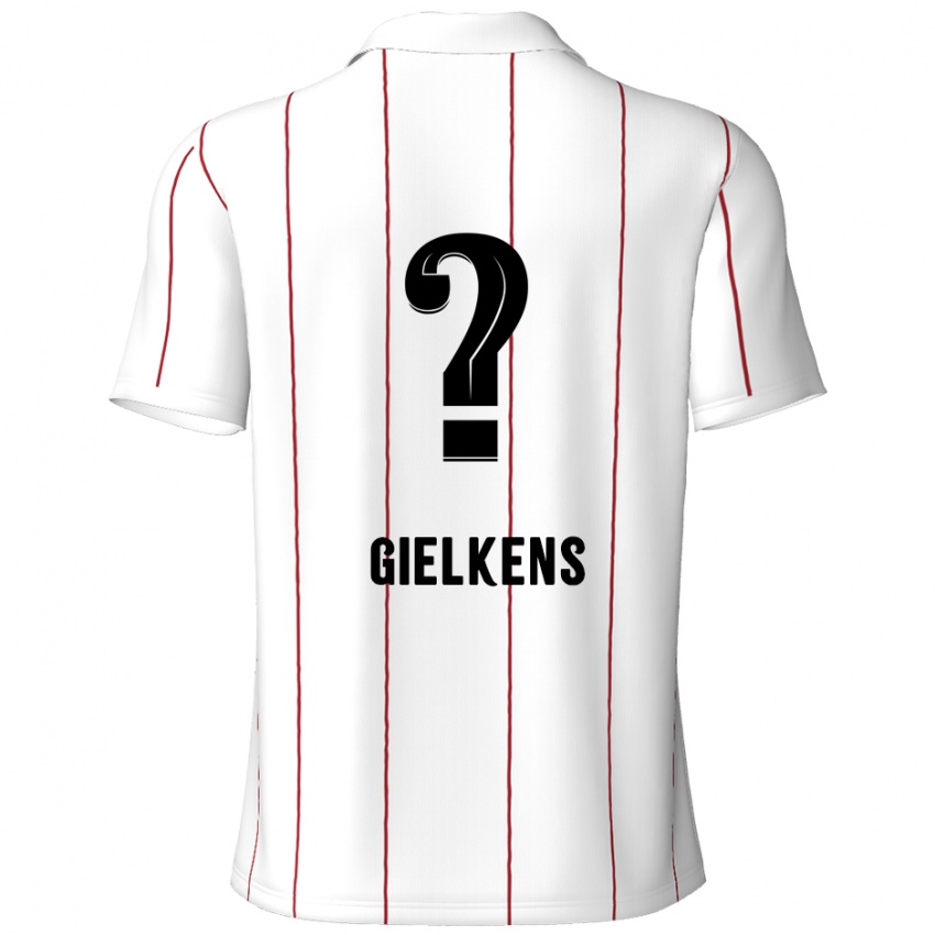 Hombre Camiseta Mathijs Gielkens #0 Blanco Negro 2ª Equipación 2024/25 La Camisa Argentina