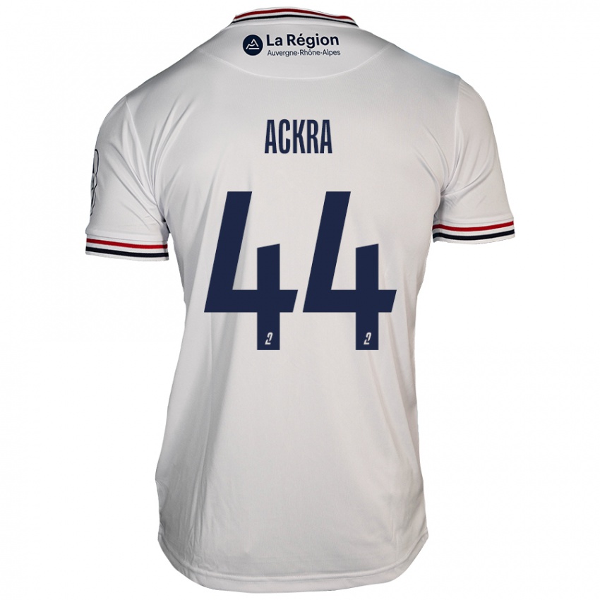 Hombre Camiseta Allan Ackra #44 Blanco 2ª Equipación 2024/25 La Camisa Argentina