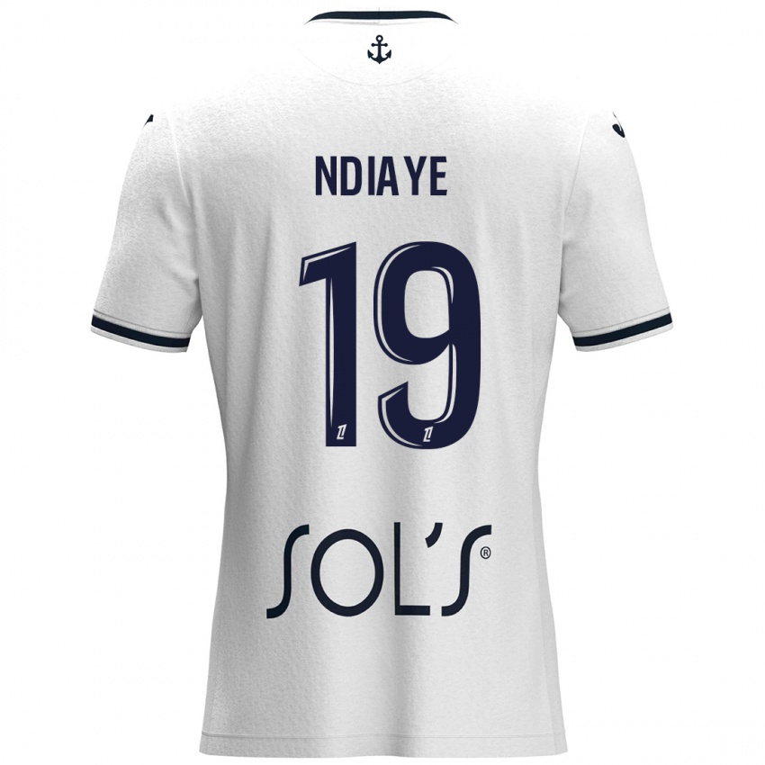 Hombre Camiseta Rassoul Ndiaye #19 Blanco Azul Oscuro 2ª Equipación 2024/25 La Camisa Argentina