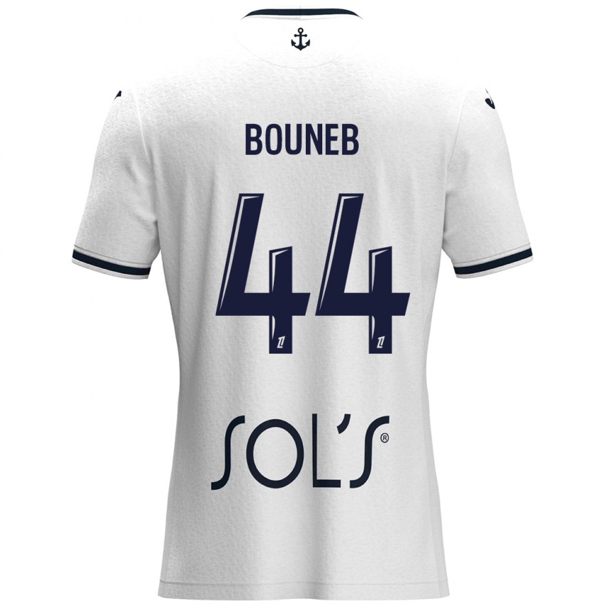 Hombre Camiseta Ismaïl Bouneb #44 Blanco Azul Oscuro 2ª Equipación 2024/25 La Camisa Argentina