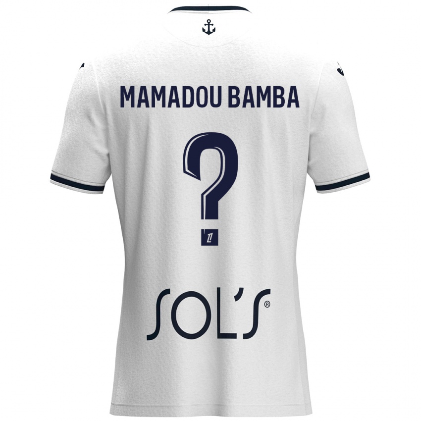 Hombre Camiseta Ben Mamadou Bamba #0 Blanco Azul Oscuro 2ª Equipación 2024/25 La Camisa Argentina