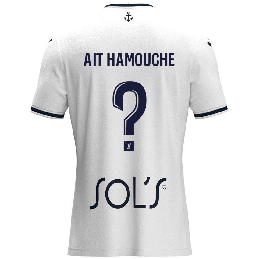 Hombre Camiseta Massyl Ait Hamouche #0 Blanco Azul Oscuro 2ª Equipación 2024/25 La Camisa Argentina