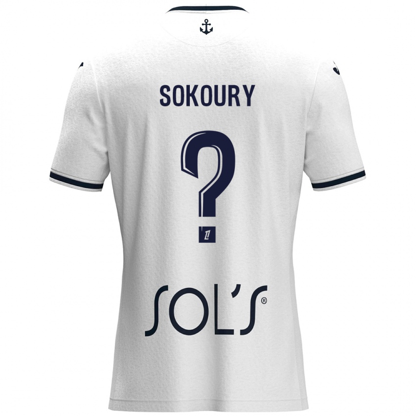 Hombre Camiseta Junior Sokoury #0 Blanco Azul Oscuro 2ª Equipación 2024/25 La Camisa Argentina