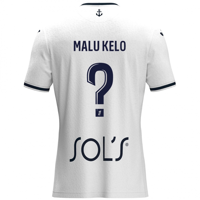 Hombre Camiseta Yohann Malu Kelo #0 Blanco Azul Oscuro 2ª Equipación 2024/25 La Camisa Argentina