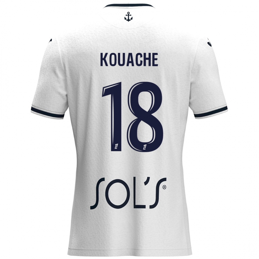 Hombre Camiseta Éva Kouache #18 Blanco Azul Oscuro 2ª Equipación 2024/25 La Camisa Argentina