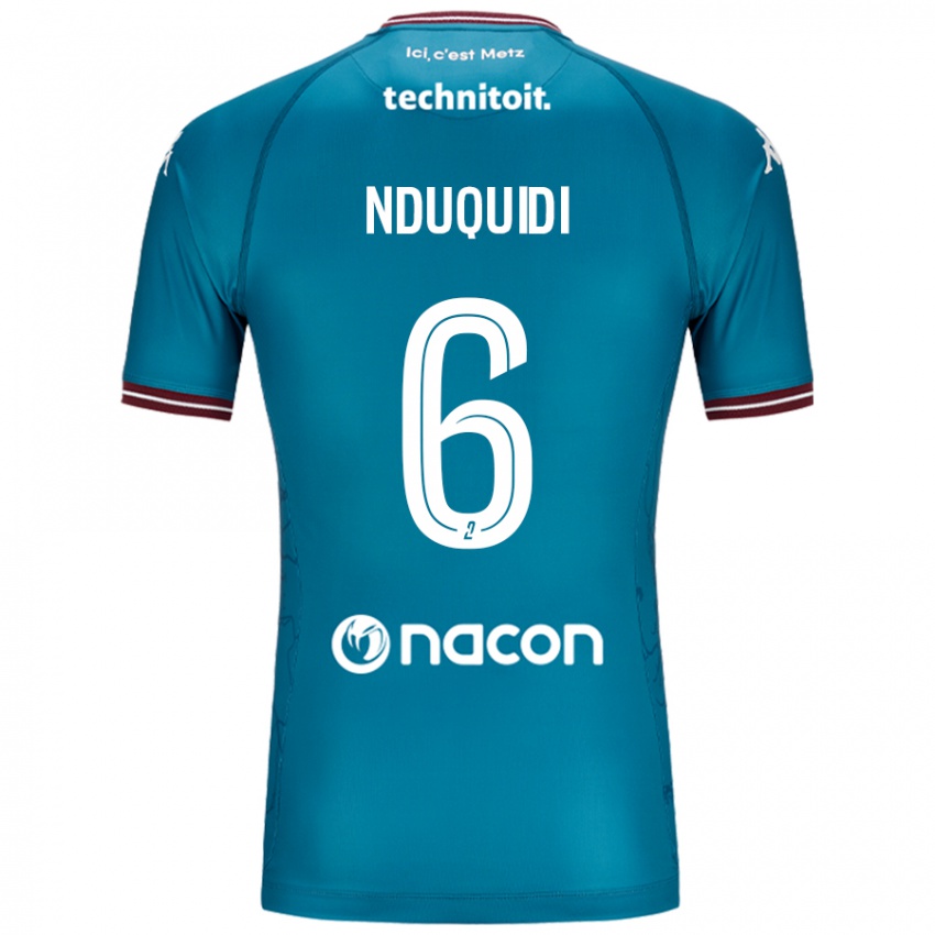 Hombre Camiseta Joseph Nduquidi #6 Azul Petróleo 2ª Equipación 2024/25 La Camisa Argentina