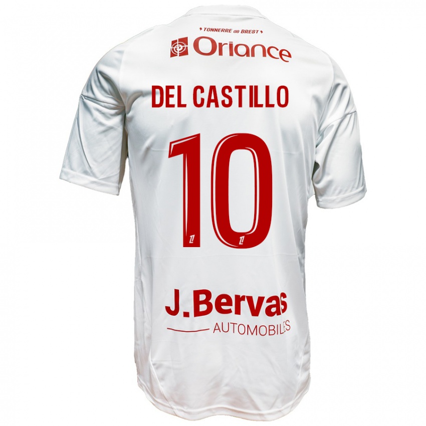 Hombre Camiseta Romain Del Castillo #10 Blanco Rojo 2ª Equipación 2024/25 La Camisa Argentina