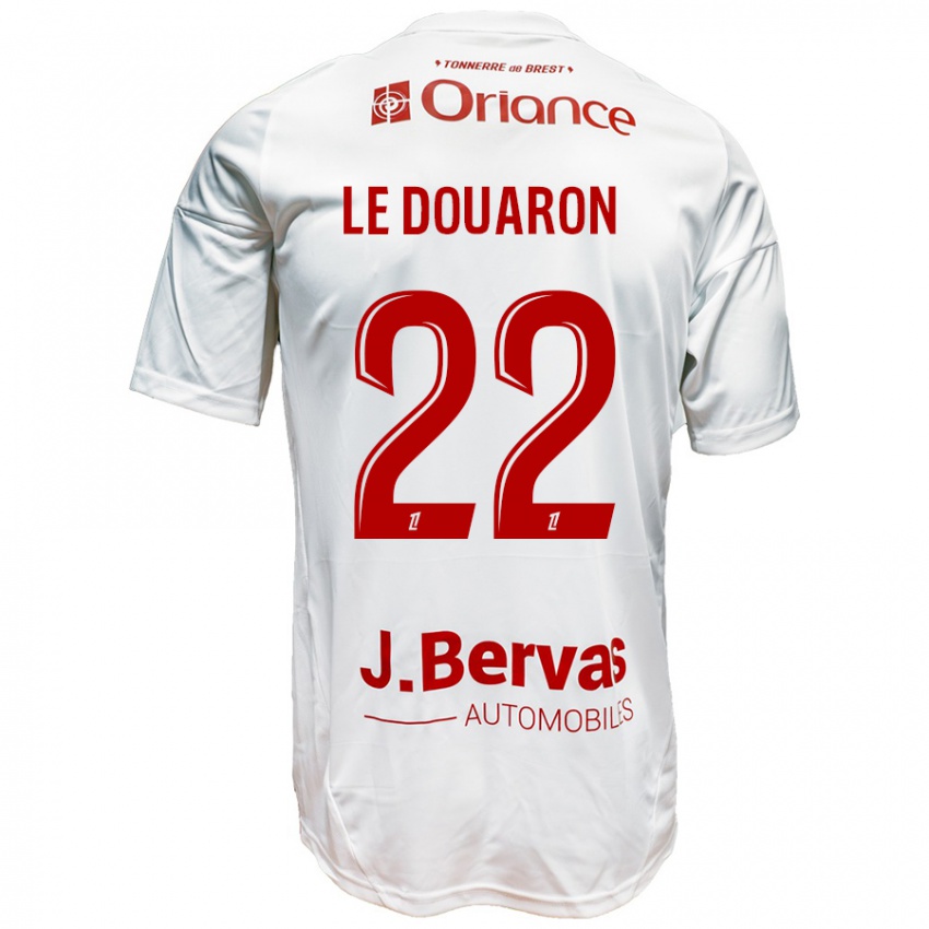 Hombre Camiseta Jérémy Le Douaron #22 Blanco Rojo 2ª Equipación 2024/25 La Camisa Argentina