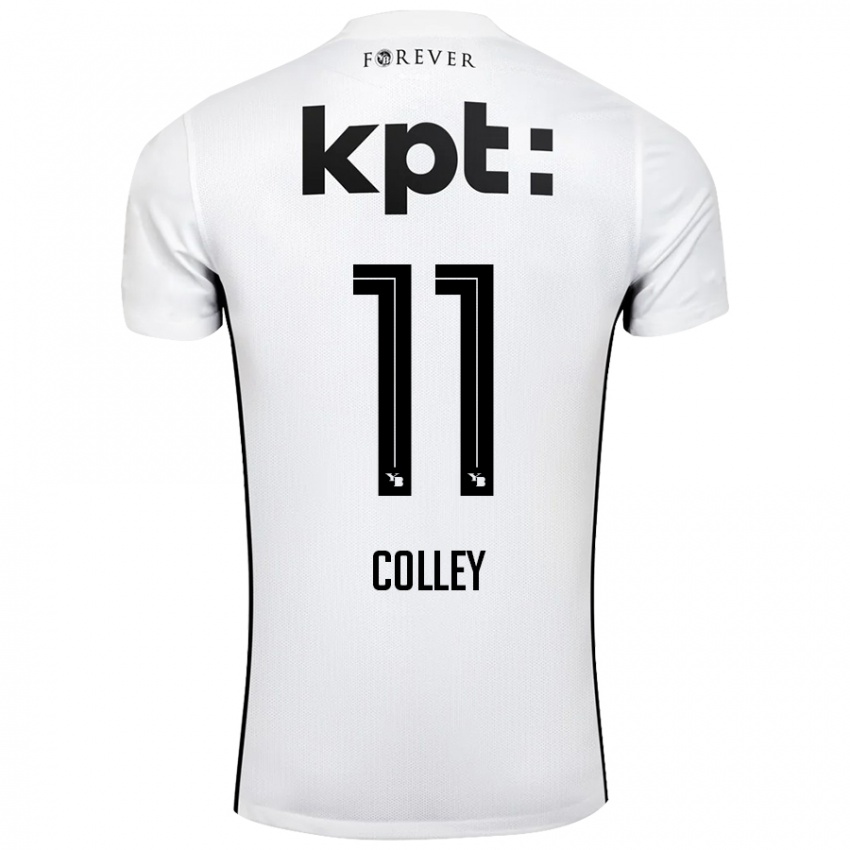 Hombre Camiseta Ebrima Colley #11 Blanco Negro 2ª Equipación 2024/25 La Camisa Argentina