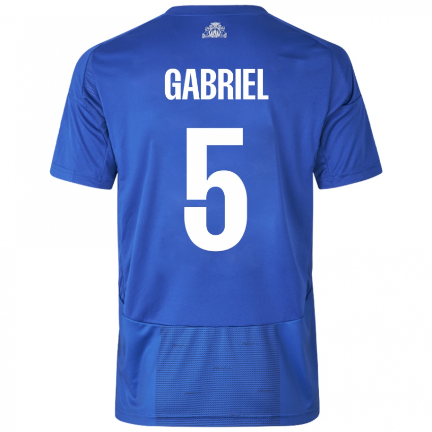 Hombre Camiseta Gabriel Pereira #5 Blanco Azul 2ª Equipación 2024/25 La Camisa Argentina