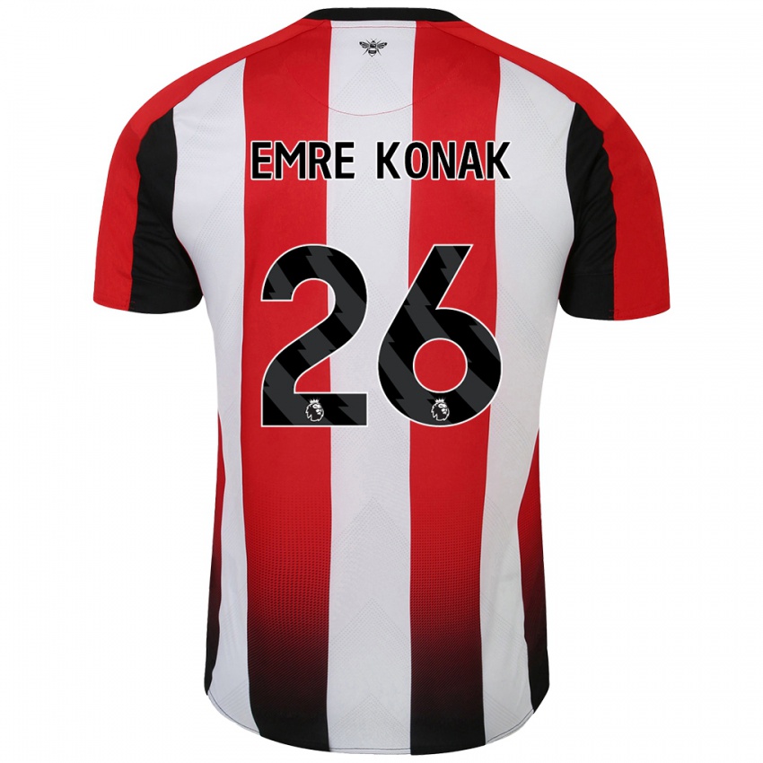 Mujer Camiseta Yunus Emre Konak #26 Rojo Blanco 1ª Equipación 2024/25 La Camisa Argentina