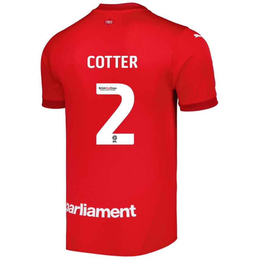 Mujer Camiseta Barry Cotter #2 Rojo 1ª Equipación 2024/25 La Camisa Argentina