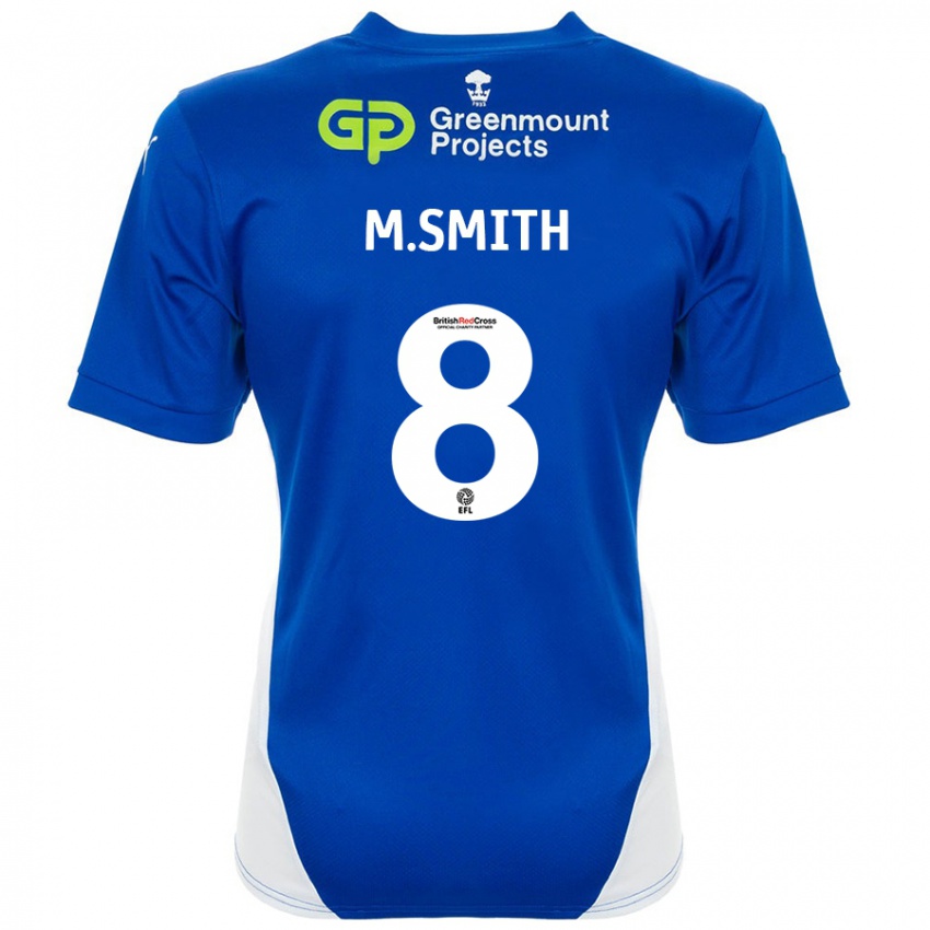 Mujer Camiseta Matt Smith #8 Azul Blanco 1ª Equipación 2024/25 La Camisa Argentina