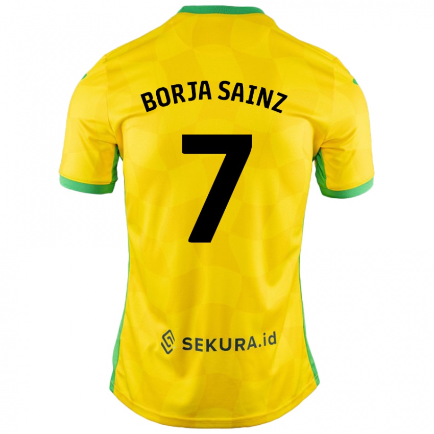 Mujer Camiseta Borja Sainz #7 Amarillo Verde 1ª Equipación 2024/25 La Camisa Argentina