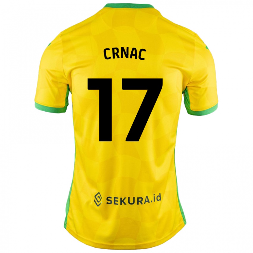 Mujer Camiseta Ante Crnac #17 Amarillo Verde 1ª Equipación 2024/25 La Camisa Argentina