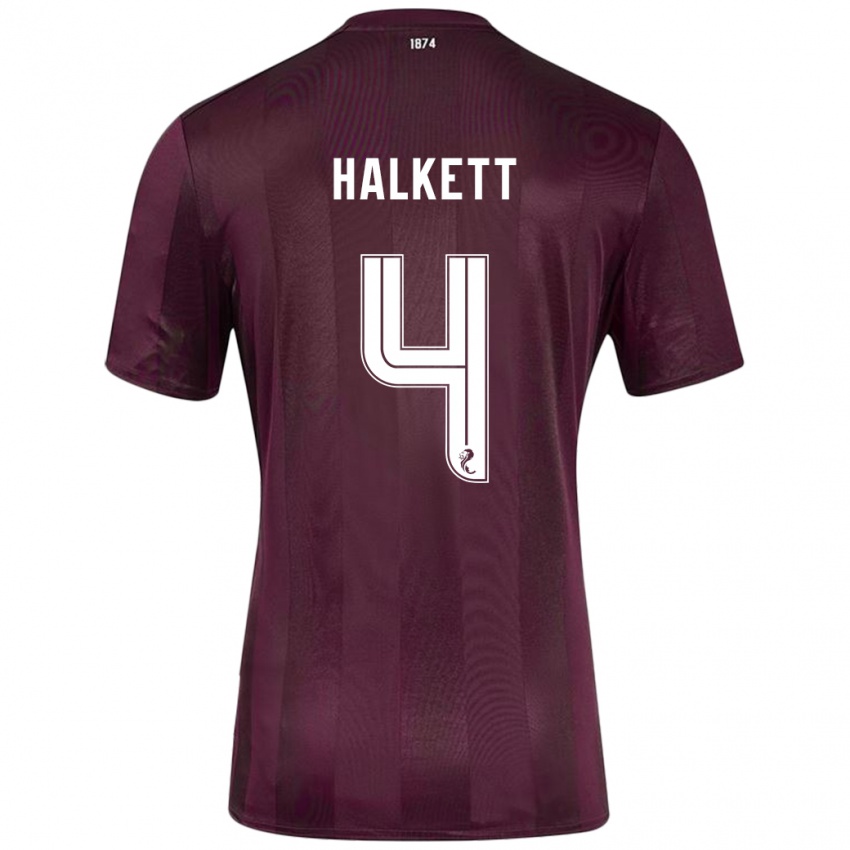 Mujer Camiseta Craig Halkett #4 Borgoña 1ª Equipación 2024/25 La Camisa Argentina