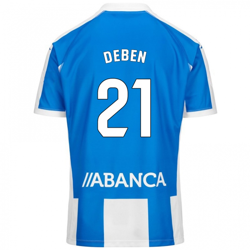 Mujer Camiseta Sara Debén #21 Azul Blanco 1ª Equipación 2024/25 La Camisa Argentina