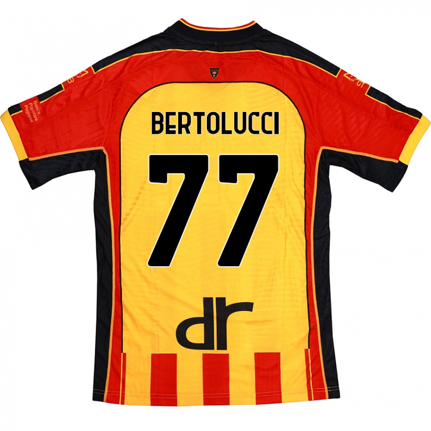 Mujer Camiseta Sandro Bertolucci #77 Amarillo Rojo 1ª Equipación 2024/25 La Camisa Argentina