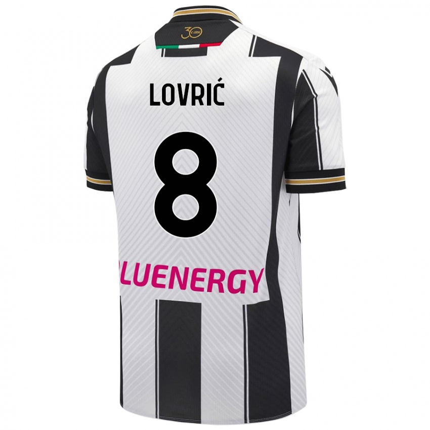 Mujer Camiseta Sandi Lovrić #8 Blanco Negro 1ª Equipación 2024/25 La Camisa Argentina